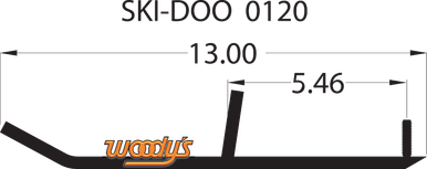 Woody's Mini Sled Runner Standard 4in 60deg Ski-Doo Mini Z 1998-2008 RUS-0120