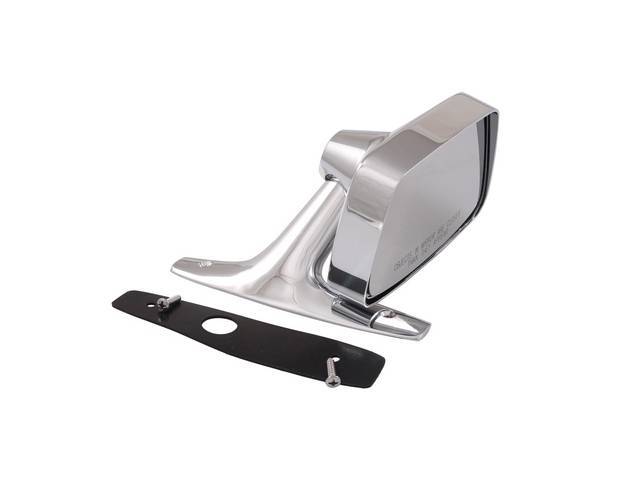 Outside Rearview Mirror, Remote Control, Rectangular Head, RH, Dummy, Convex Mirror
