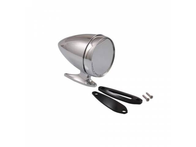 Outside Rearview Mirror, Shelby Bullet Style, manual , RH, Convex Mirror