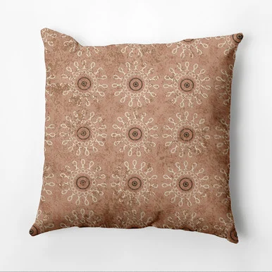 18″ x 18″ Brown and Black Sun Tile Square Outdoor Throw Pillow