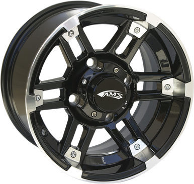 AMS Wheel - Rear - Machined Black - 12x7 - 4/110 - 2+5 2744-031AB