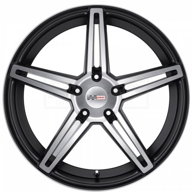 Corvette Wheel, Cray Brickyard, 19x9.5, Machined Matte Black, 2014-2017