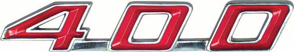 1967-69 Pontiac Firebird, "400" Rear Trunk Lid Emblem, with Hardware, GM Licensed
