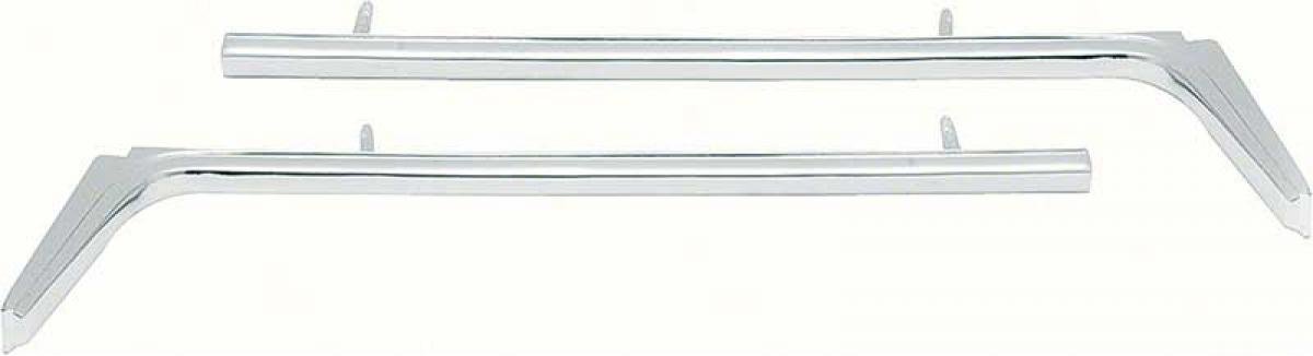 1967-68 Pontiac Firebird 400, Front Grill Insert Bars, Die-Cast Chrome, Pair