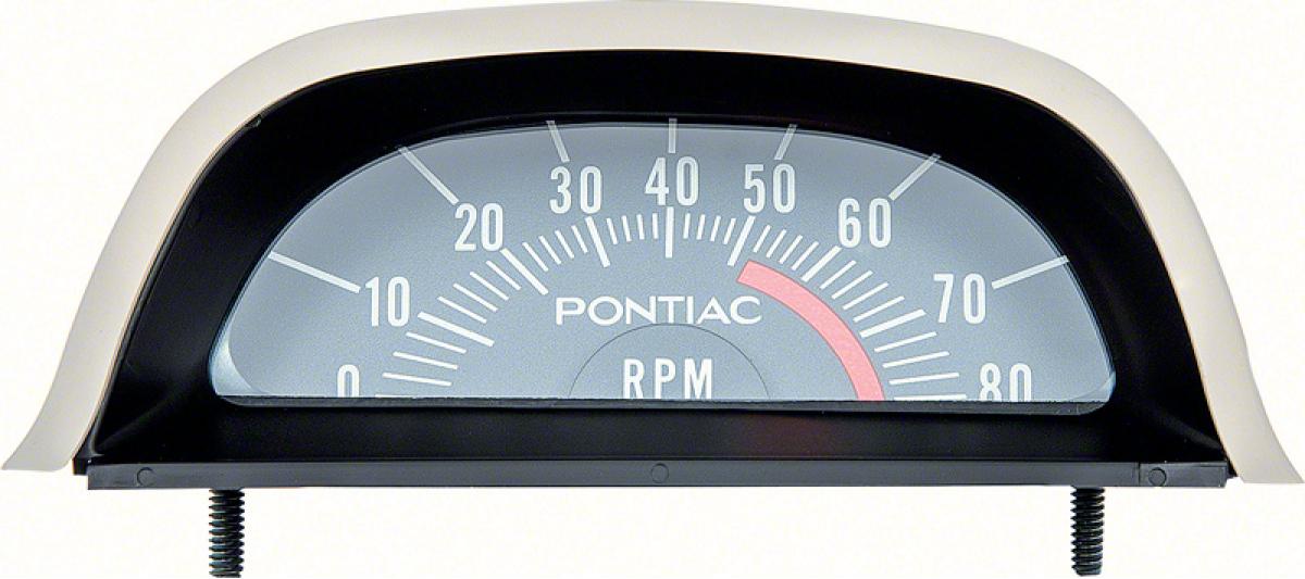 1968 Pontiac Firebird, Hood Tachometer, 5200 Red Line, V8 Point Ignition, GM Licensed