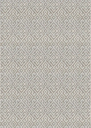 2.25′ x 7.8′ Ivory and Gray Pavers Geometric Rectangular Outdoor Area Throw Rug Runner