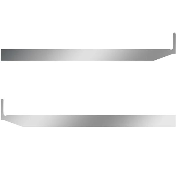 2.5 X 44 Inch Stainless Steel Blank Sleeper Panel W/ Extenders For Peterbilt 567, 579 – Pair