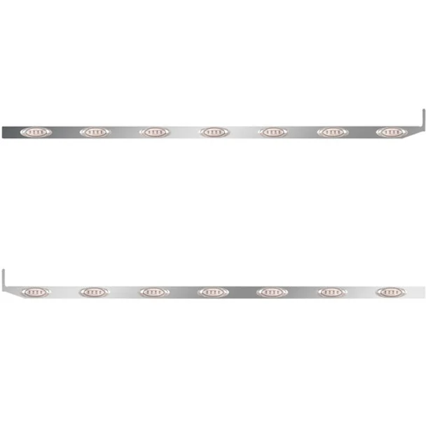 2.5 X 80 Inch Sleeper Panel W/ 7 P1 Amber/Clear LED Lights For Peterbilt 579 – Pair