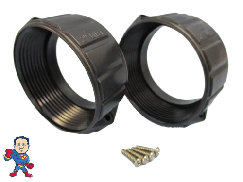 2″ Pump Union Split Nut Emergency Repair Kit (Set of 2) for Hot Tub Spa – Includes Mounting Screws