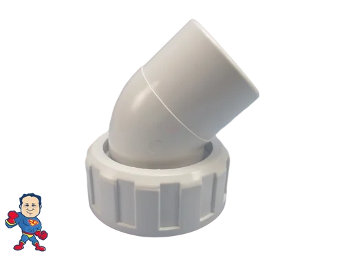 2″ Street x 2″ Threaded 45° PVC Spa Pump Union with Gasket – Instructional Video Included