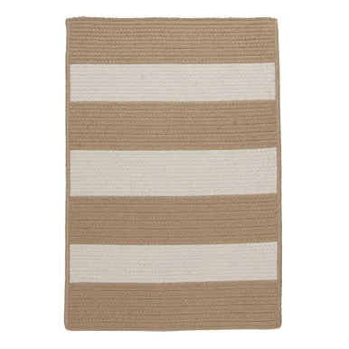 2′ x 4′ White and Brown Striped All Purpose Handcrafted Reversible Rectangular Area Throw Rug