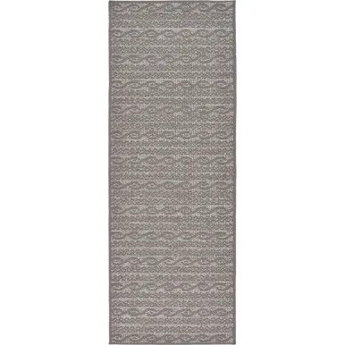 2′ x 6′ Gray Striped Rectangular Outdoor Rug Runner