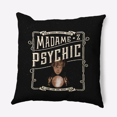 20″ x 20″ Black and White Madame Psychic Outdoor Throw Pillow