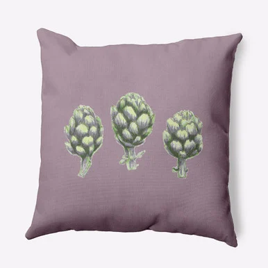 20″ x 20″ Purple and Green Artichoke Throw Pillow