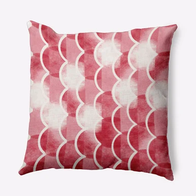 20″ x 20″ Red and White Zircoland Outdoor Throw Pillow