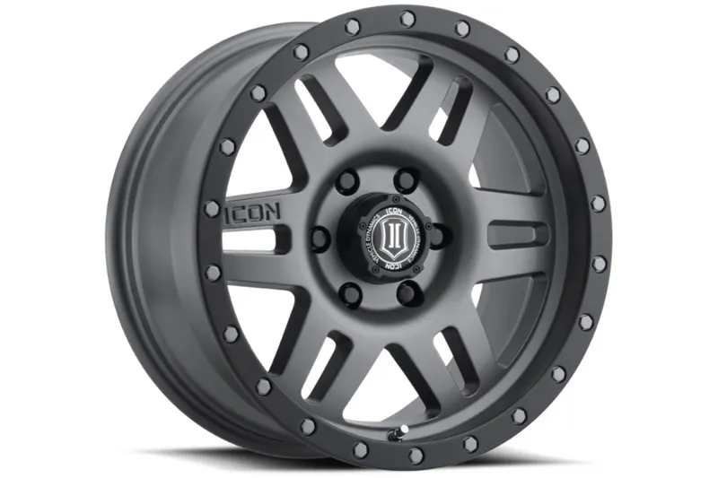 6×139.7mm Bolt Pattern ICON 17×8.5 inch Six Speed Titanium 25mm Offset Wheel | 1417858357TT