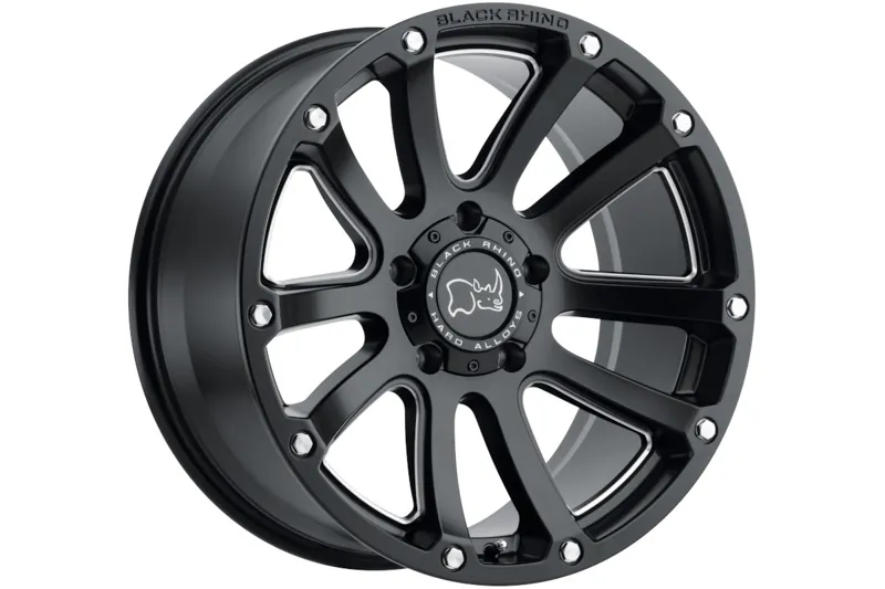 6×139.7mm Bolt Pattern Black Rhino Highland 20×9.5 inch Wheel Matte Black with Milled Spokes (12mm Offset) | 2095HLD126140M12