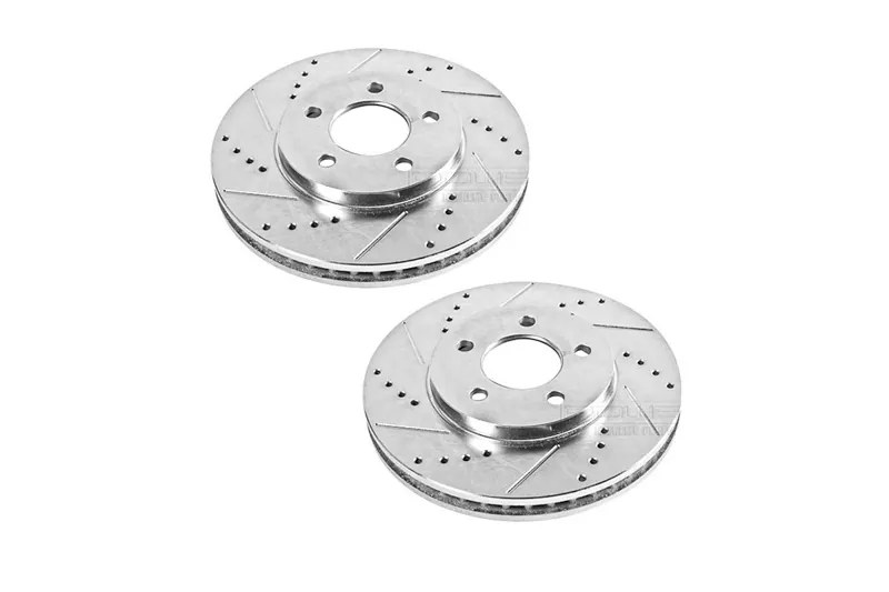 2005-2010 Ford Mustang V6 PowerStop Drilled & Slotted Front Rotors | AR8173XPR