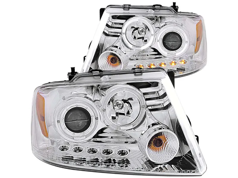 2004-2008 Ford F150 ANZO Dual Halo Projector Headlights (Chrome) | 111203