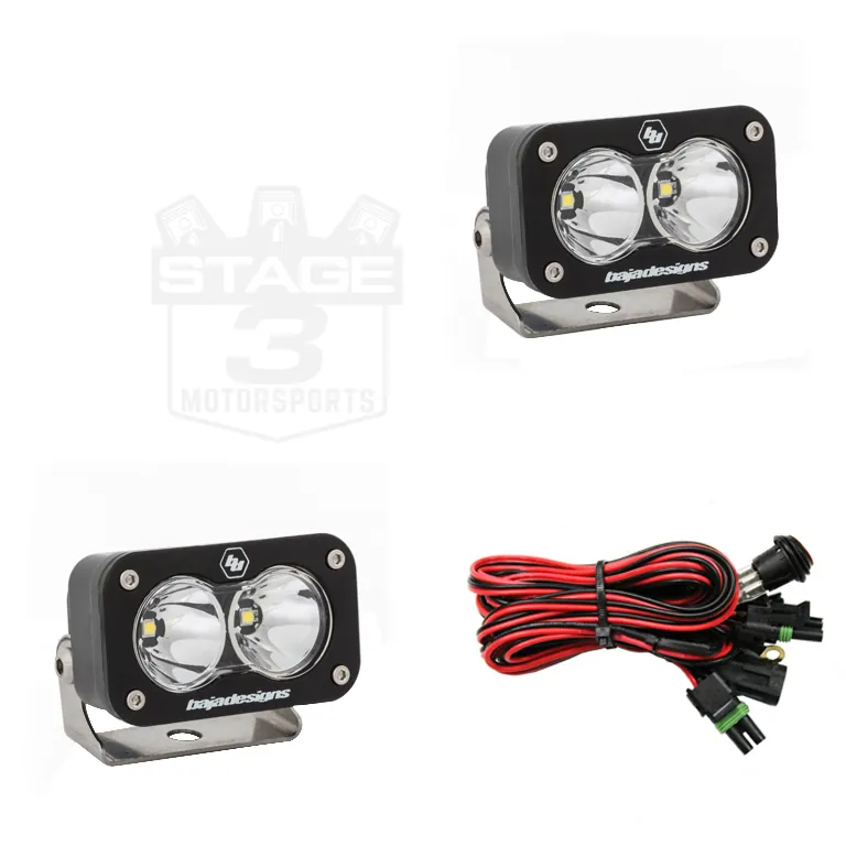 Baja Designs S2 Sport White Spot Beam Off-Road LED Light Pair Package 54-7801