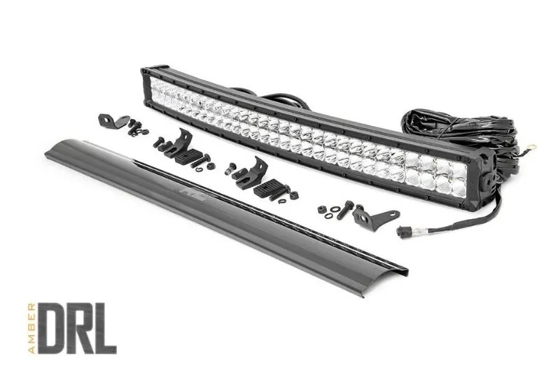 Rough Country 30″ Chrome Series Radius Dual Row White DRL Light Bar