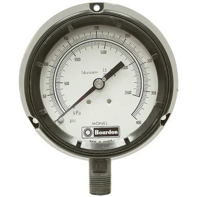 400 PSI Pressure 4.5″ Dia. Dry Flange Panel Mount 1/2″ NPT Phenolic Gauge Bourdon