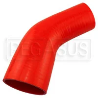 Red Silicone Hose, 3 1/4 x 2 1/2″ 45 deg. Reducing Elbow
