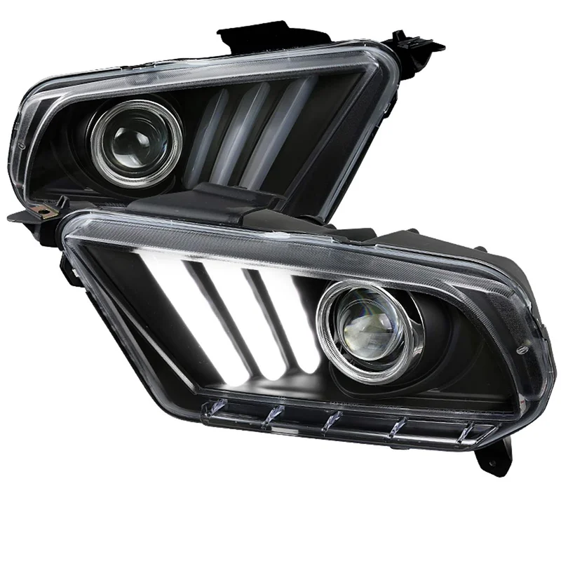 Spec-D Projector Headlights Ford Mustang S197 (10-14) LED Sequential Signal – Black or Smoke