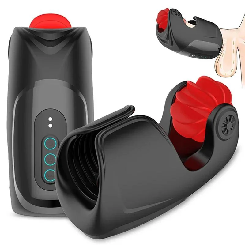 10-Mode Vibrating & Rotating Masturbator – Hands-Free Glans Trainer