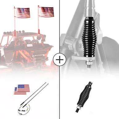 Ford Bronco 4FT RGB Spiral Whip Lights with a Free Spring Base by Kemimoto
