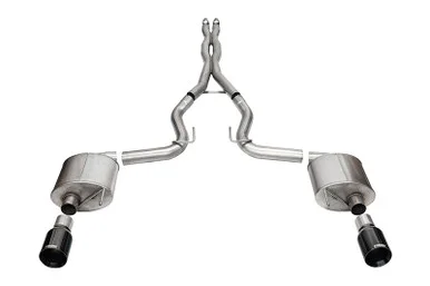 Corsa Mustang GT Sport Cat-Back Exhaust – Dual Straight-Cut Black PVD Tips (2024-2026)