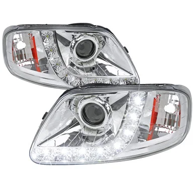 Spec-D Tuning F-150 Projector Headlights w/ SMD LED Light Strip – Chrome Housing, Clear Lens (1997-2003)