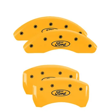MGP Maverick Caliper Covers Front & Rear – Yellow/Black Finish w/ Ford Logo (2022-2024)