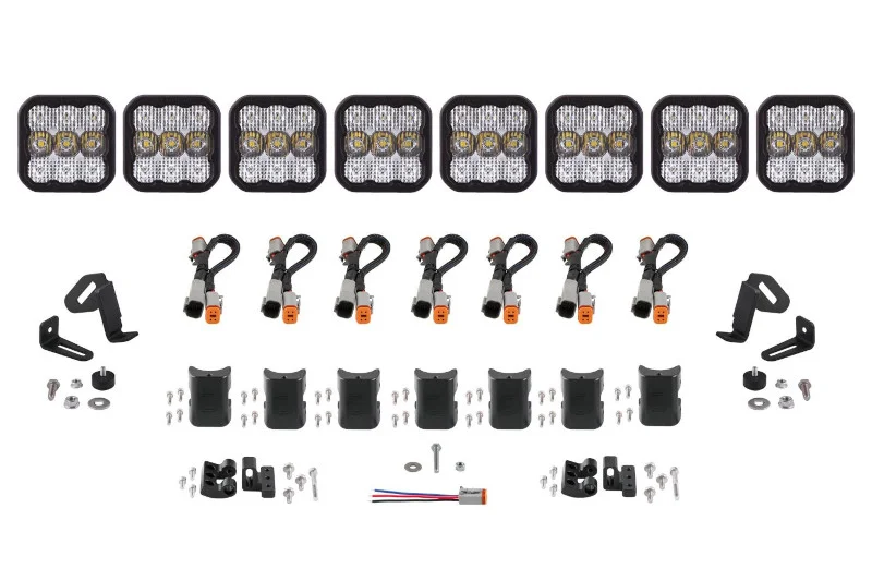 Diode Dynamics SS5 Sport Universal CrossLink 8-Pod Lightbar with White Color & Combo Beam Pattern | DD6802