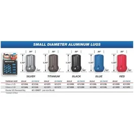 Gorilla 42138BK – Small Diameter Aluminum Racing Lug Nuts 12mm x 1.50-Black (Set Of 16)