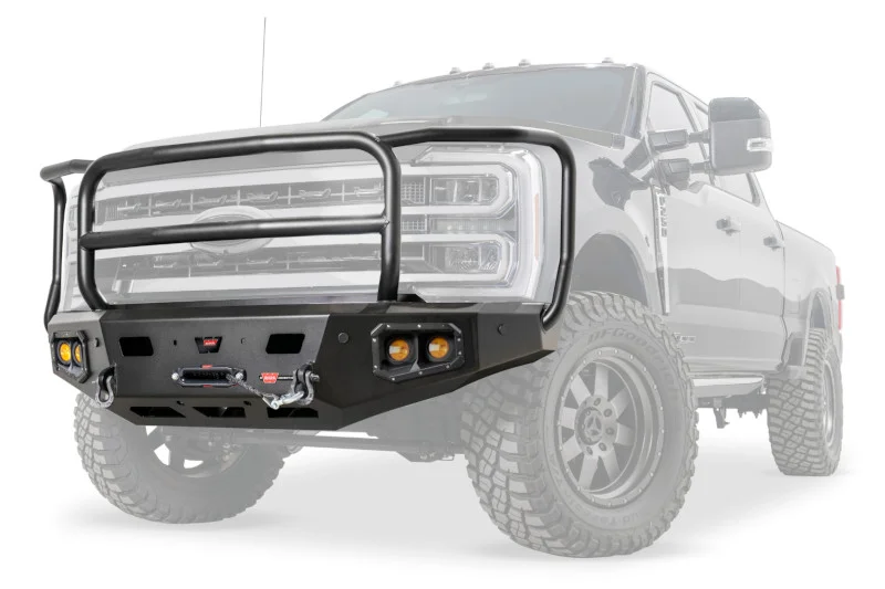 2023 Ford F250 & F350 Warn Ascent Heavy-Duty Front Bumper With Full Grille Guard | 110630