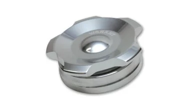 Vibrant 2in OD Aluminum Weld Bungs w/ Polished Aluminum Threaded Cap (incl. O-Ring) – 11290