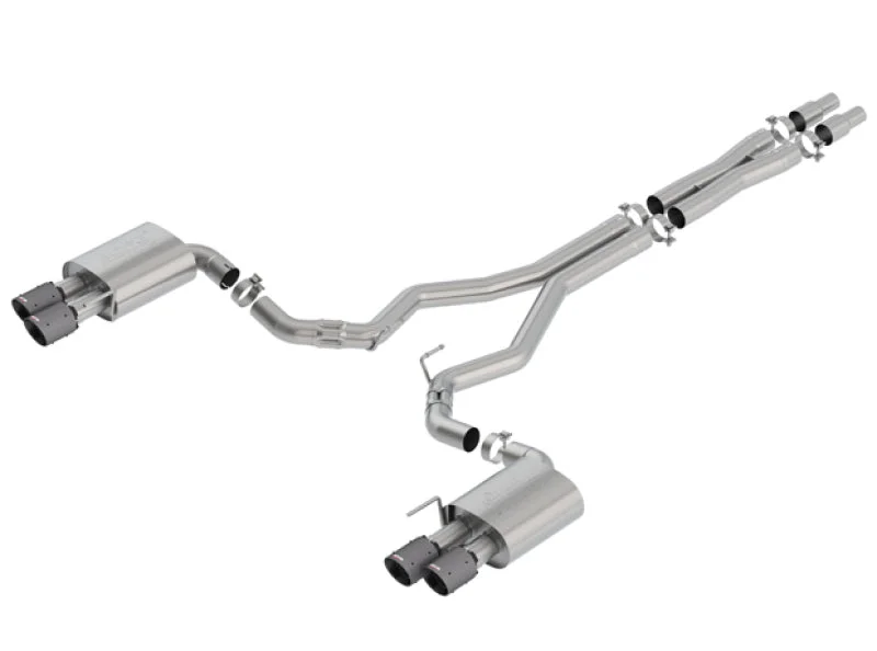Borla 18-19 Ford Mustang GT 5.0L Coupe w/o Valves ATAK 3in Cat-Back Exhaust-Blk Carbon Fiber Tips (BOR140746CFBA)