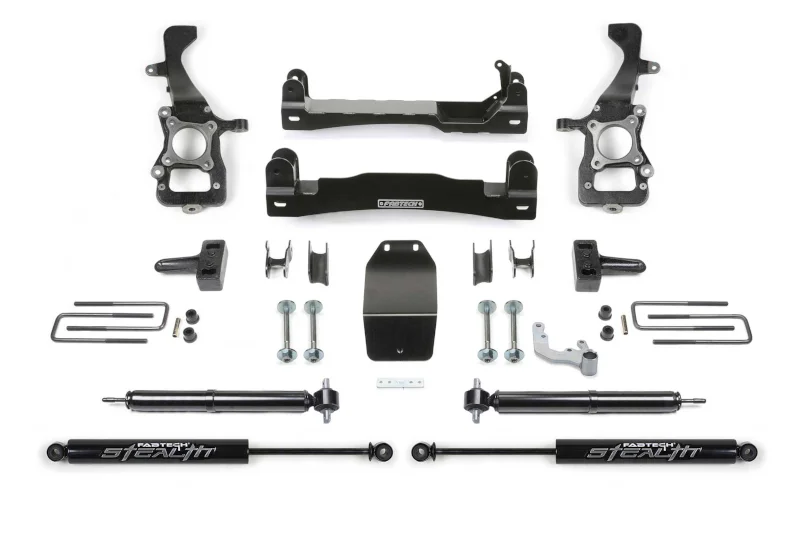 2021-2026 Ford F150 4WD Fabtech 4 inch Lift Kit w/ Rear Stealth Shocks | K2386M