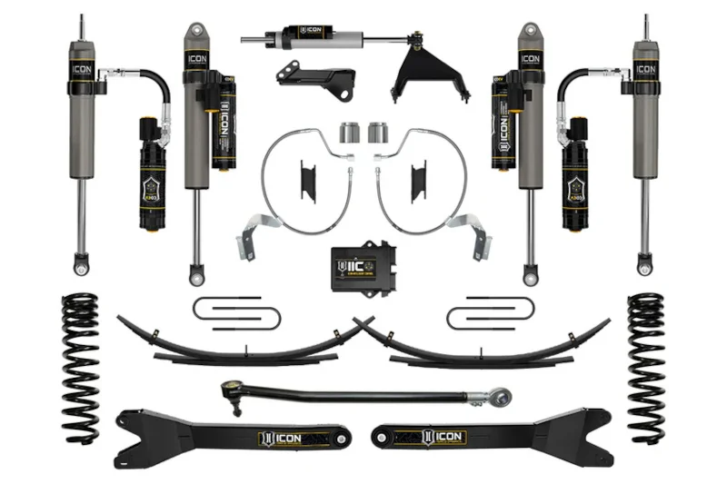 2023-2026 Ford F250 & F350 4WD Diesel ICON 4.5 inch Stage 8 Radius Arm Lift Kit w/ Leaf Springs | K65907RL