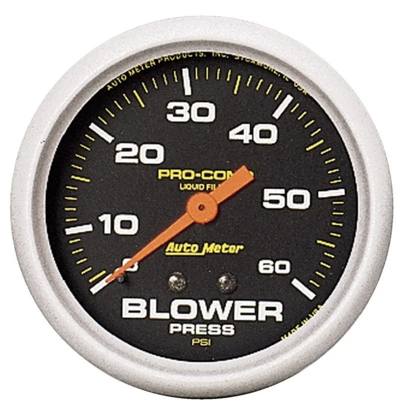 Autometer Pro-Comp 2 5/8in 0-60 PSI Liquid Filled Mech Blower Pressure Gauge (ATM5402)