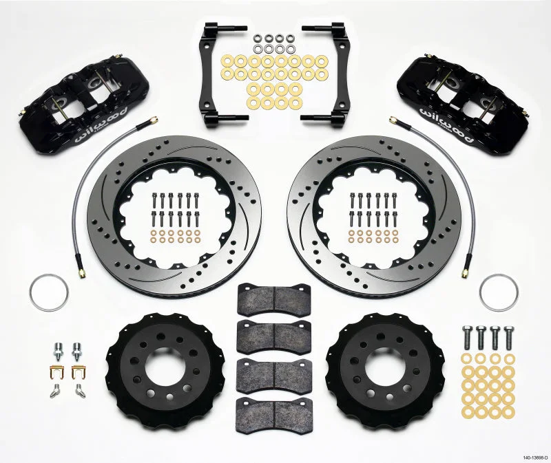 Wilwood AERO4 Rear Kit 14.25in Drilled 2014-Up Corvette C7 w/Lines (WIL140-13698-D)