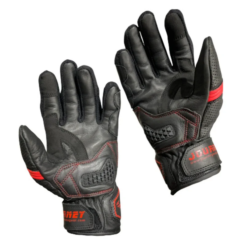 Journey Tech-Vent Premium Leather Men’s Breathable Touchscreen Motorcycle Gloves