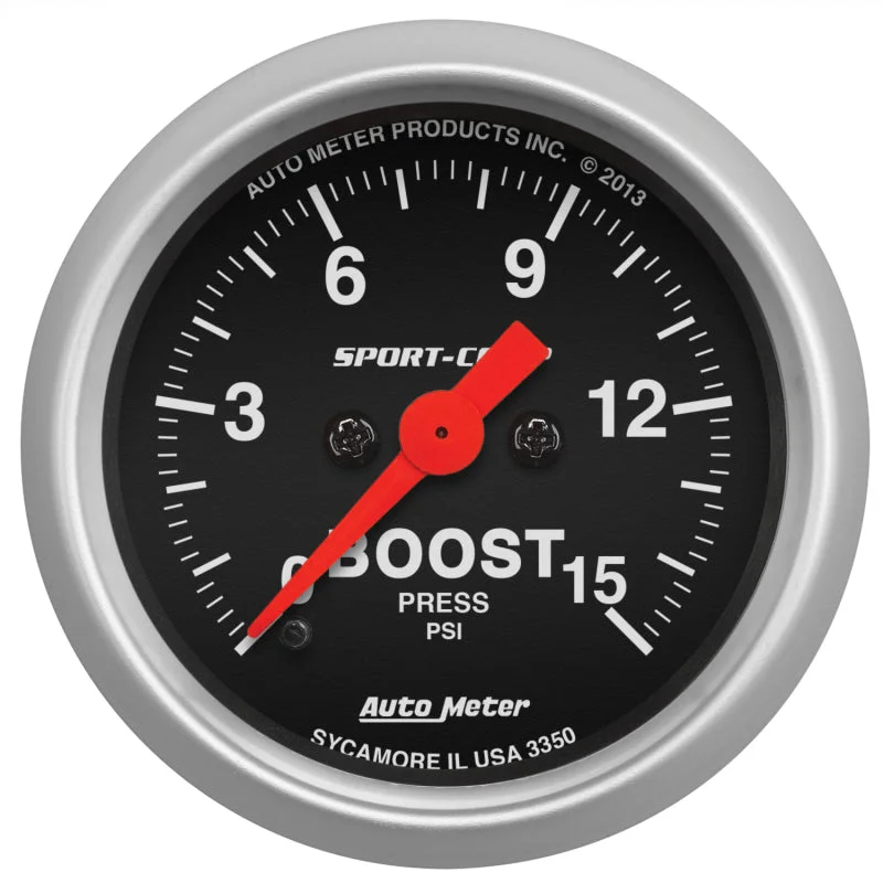 Autometer 2-1/16in 15PSI Boost Digital Stepper Motor Sport-Comp Gauge (ATM3350)