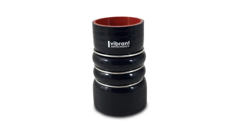 Vibrant 4 Ply Aramid Hump Hose w/3 SS Rings 5in ID x 6in Length – Black (VIB11833)