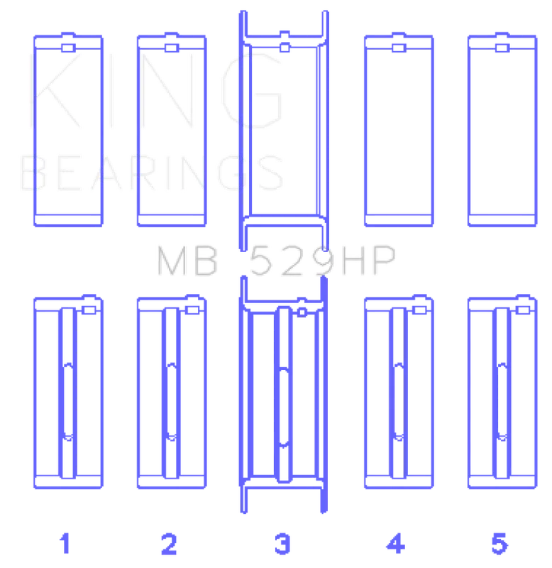 King Engine Bearings Ford 302 5.0L Windsor (Size STDX) Main Bearing Set