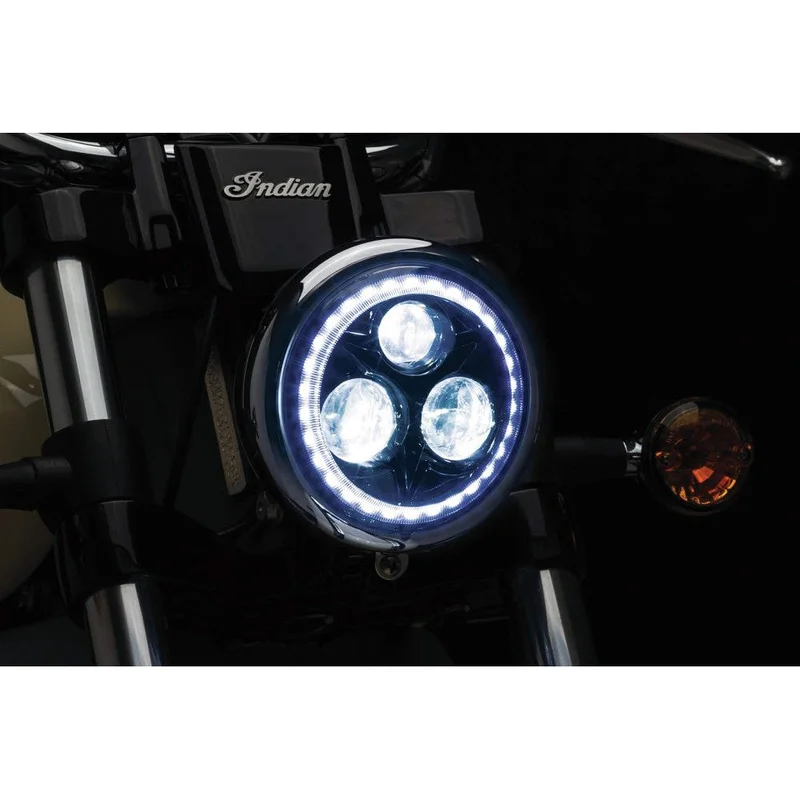 Kuryakyn Orbit Vision 5-3/4″ LED Headlight with White Halo Black