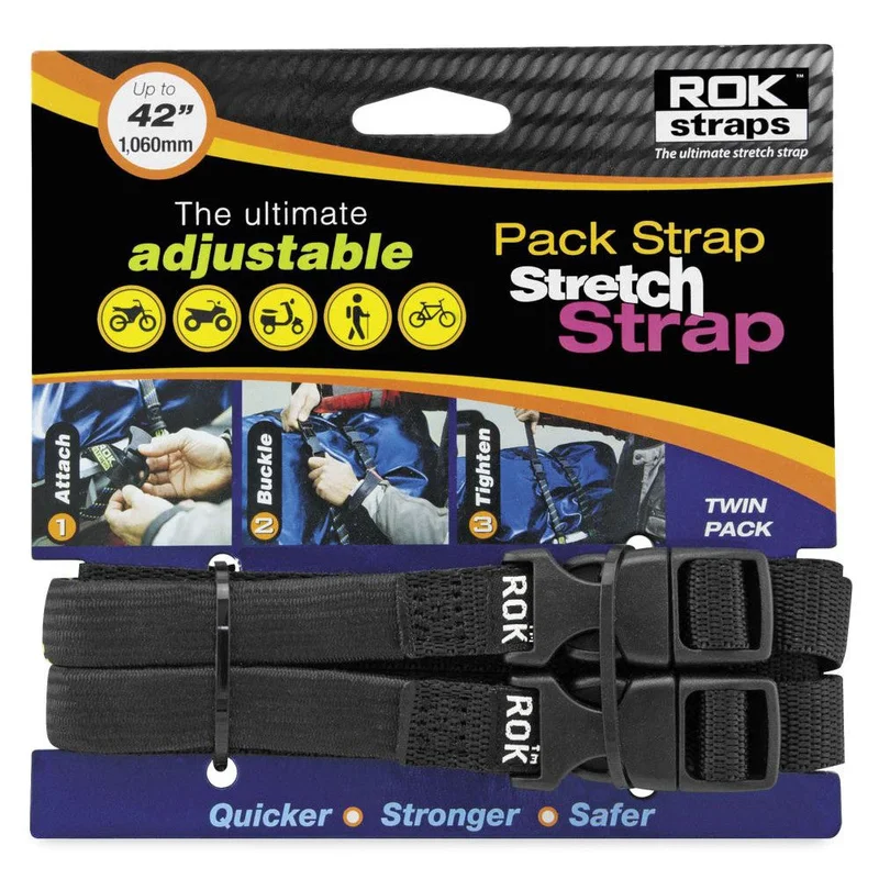 Rok Straps Medium-Duty Tie Down Straps 5/8″ W Cruiser Black – ROK10314