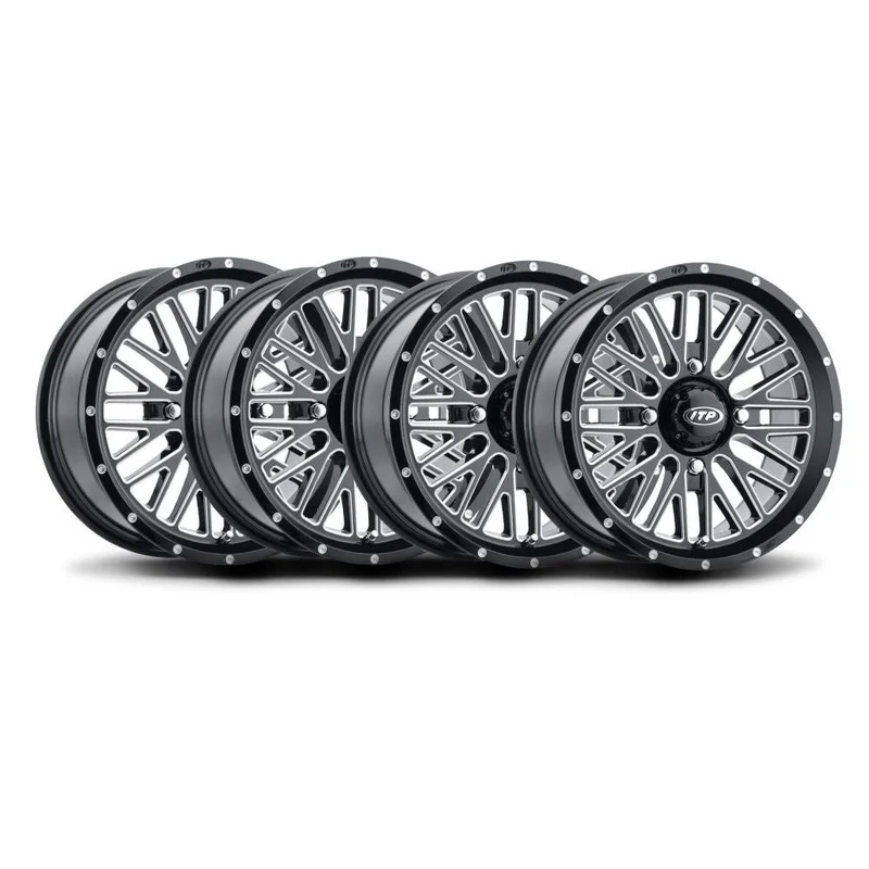 ITP Set of Four Momentum Wheels Machined Black 18×6.5 4/137 4+2.5