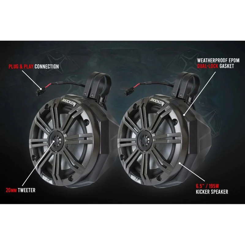 SSV Works Universal 6.5” Cage Mounted Kicker Speaker Pods With 1.5″ Clamps